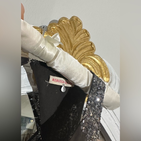 Silk Romper Grey Sequin Details ✨🖤 Rebecca Taylor - Picture 5 of 9